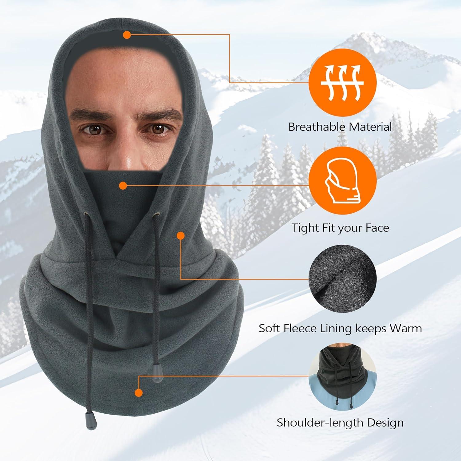 Pasamontañas Térmico Voofly Unisex Forro Polar Gris