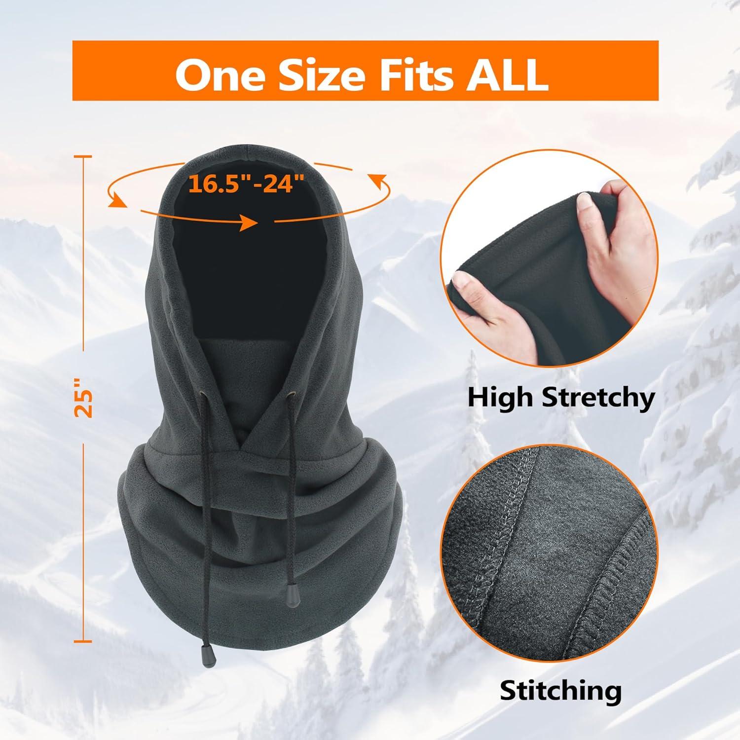 Pasamontañas Térmico Voofly Unisex Forro Polar Gris