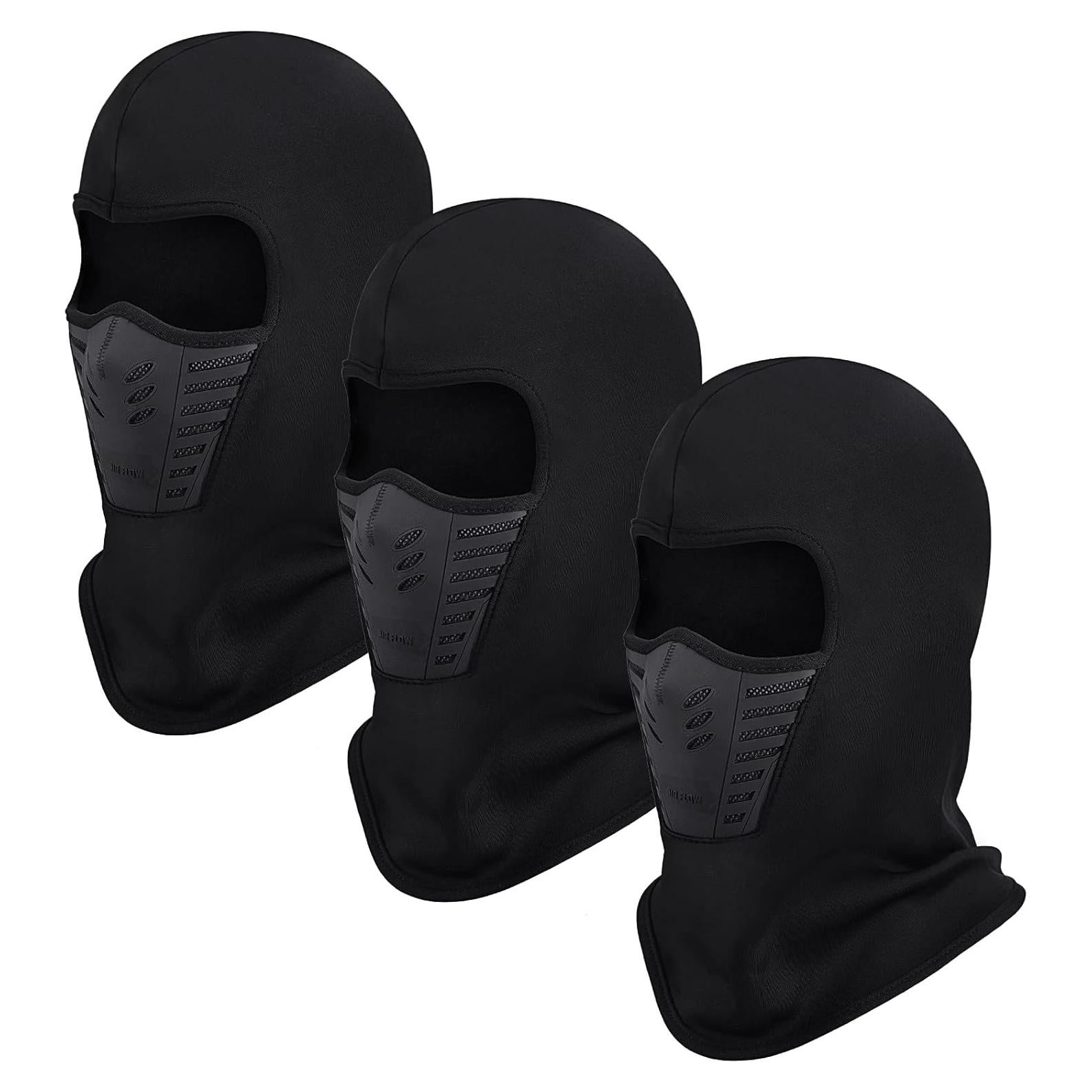 3 Piezas Balaclavas de Invierno a Prueba de Viento Negro