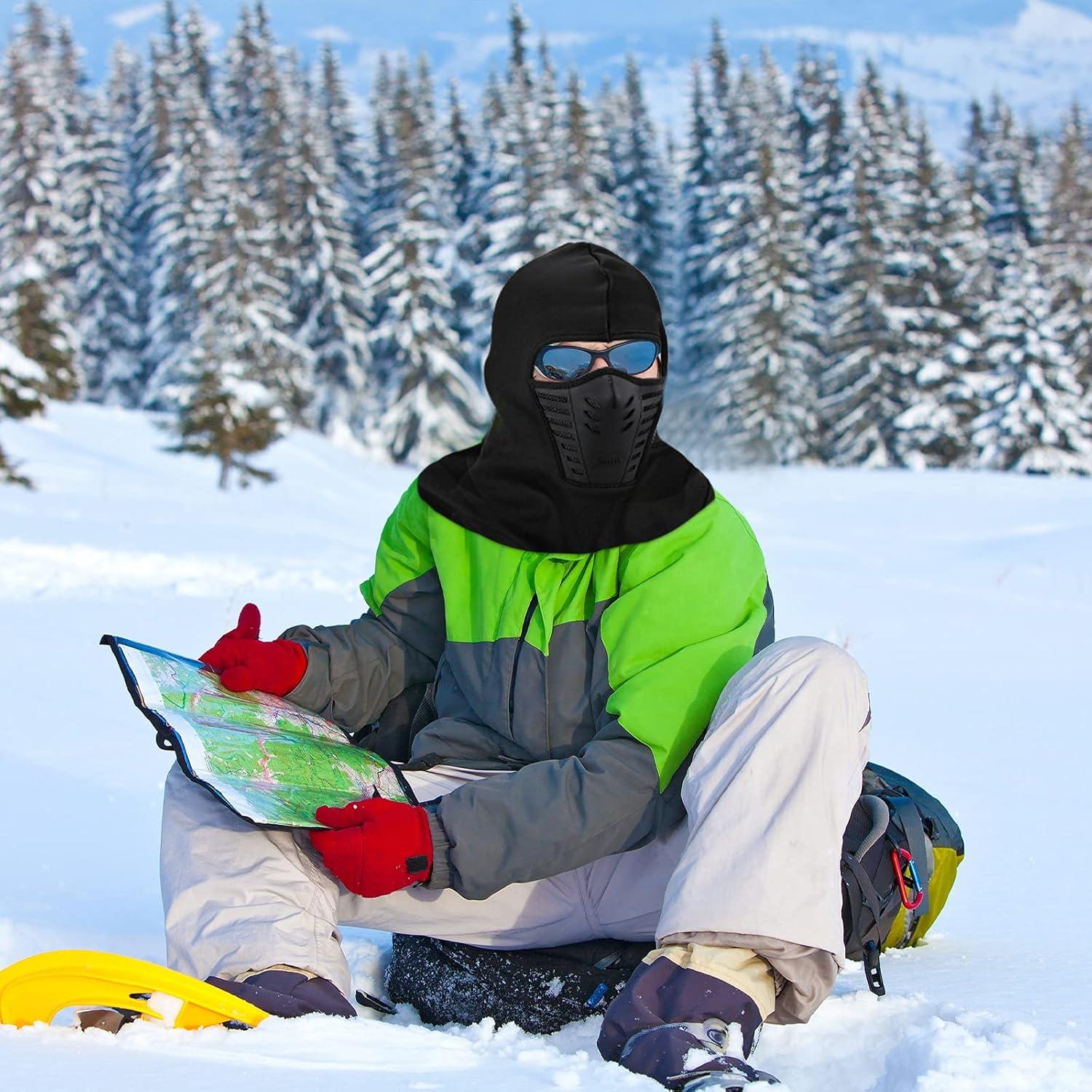3 Piezas Balaclavas de Invierno a Prueba de Viento Negro