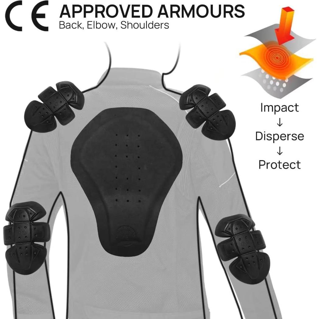 Chaqueta de Motocicleta ILM B01 Textil Malla Impermeable XL