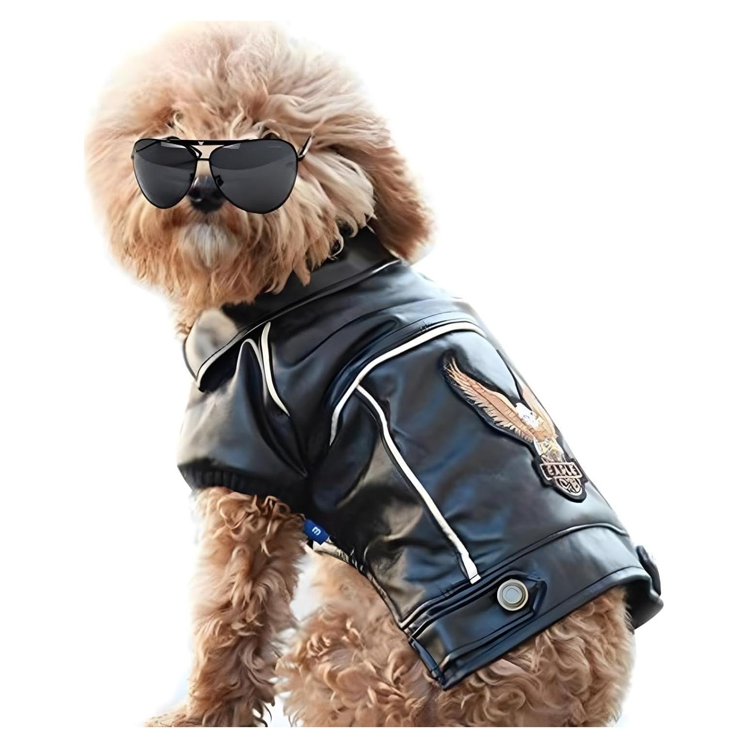 Chaqueta de Cuero para Perros NIULA 2XL Impermeable Negra