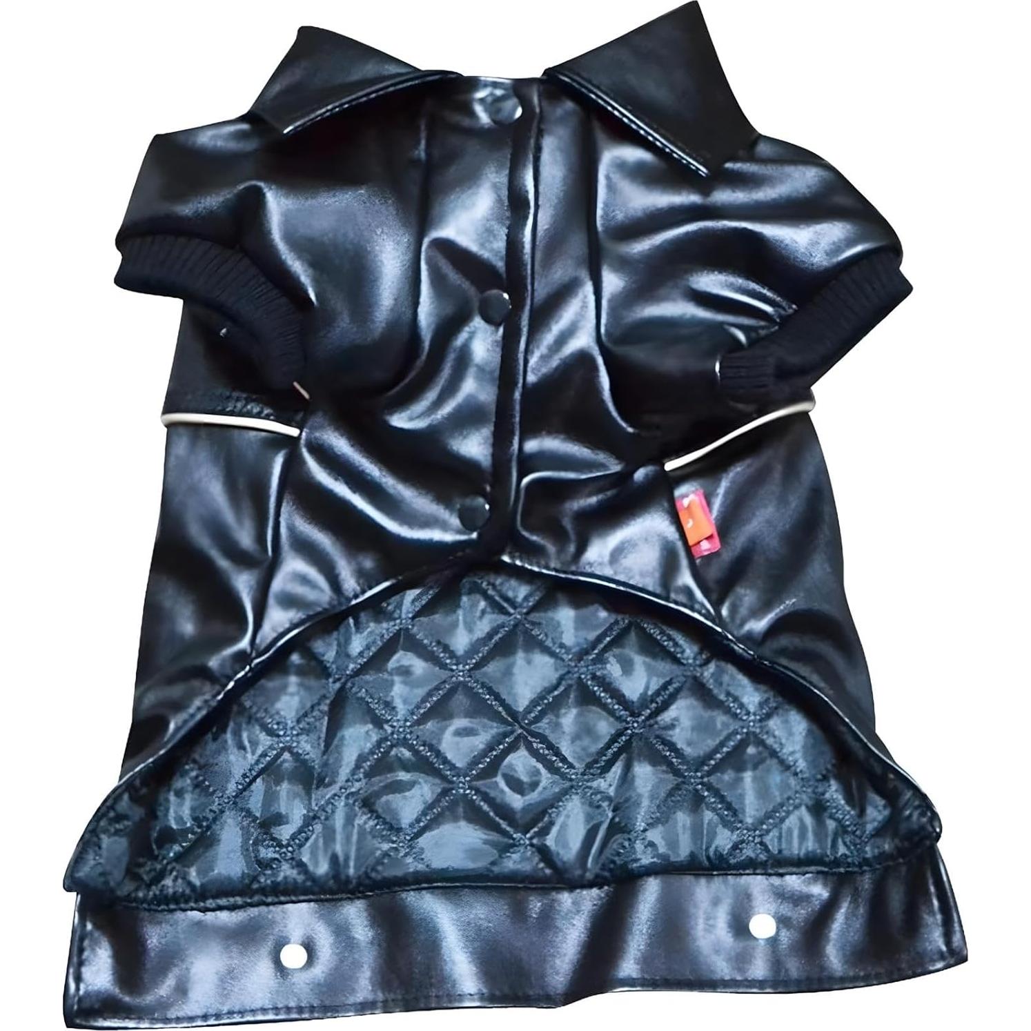 Chaqueta de Cuero para Perros NIULA 2XL Impermeable Negra