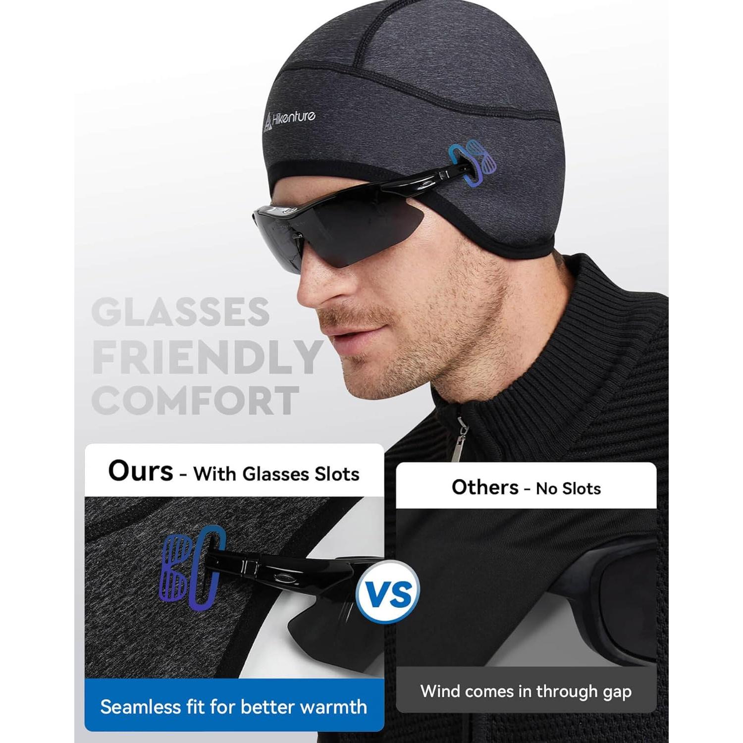 Gorro Térmico para Casco Hikenture Gris Unisex con Agujeros para Gafas