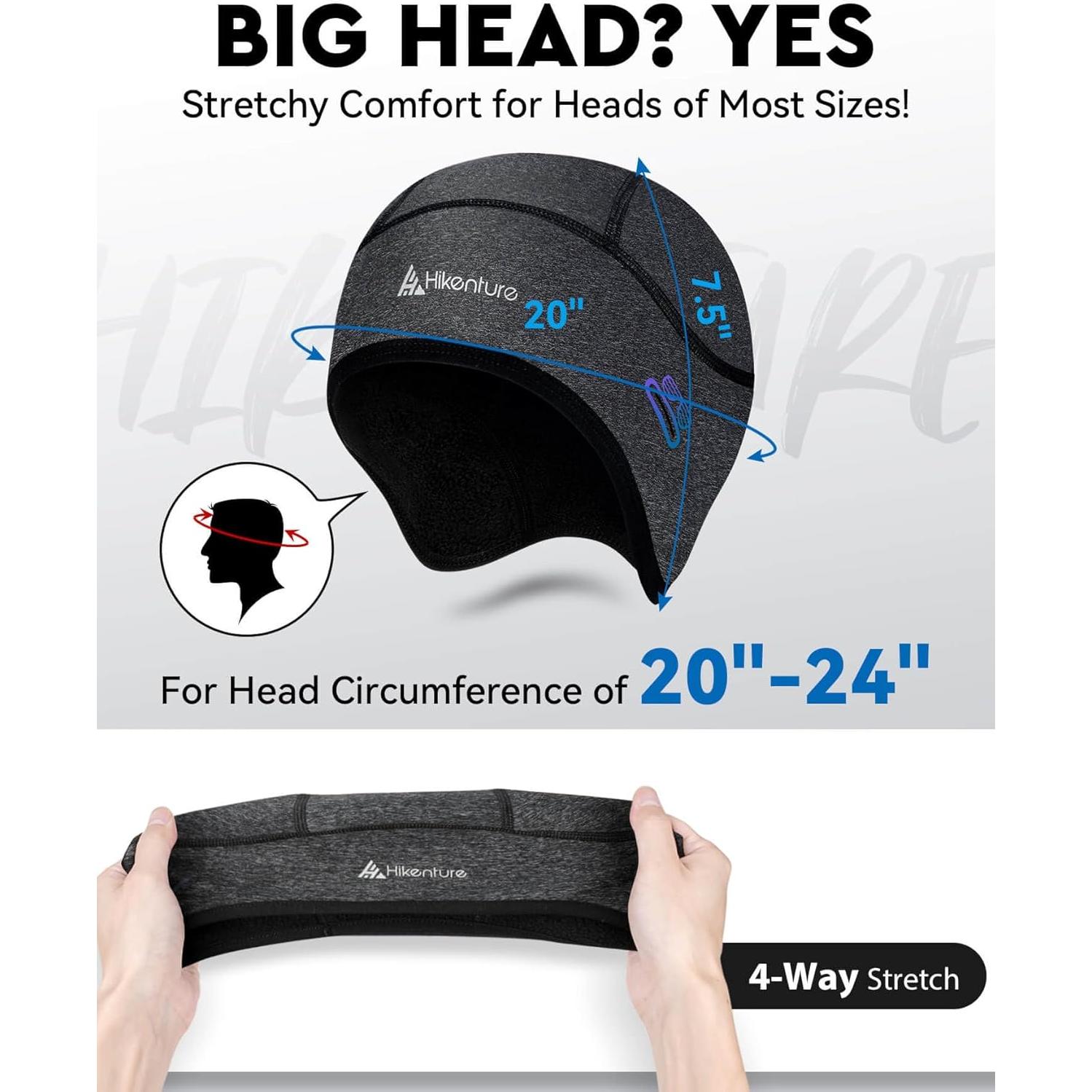 Gorro Térmico para Casco Hikenture Gris Unisex con Agujeros para Gafas