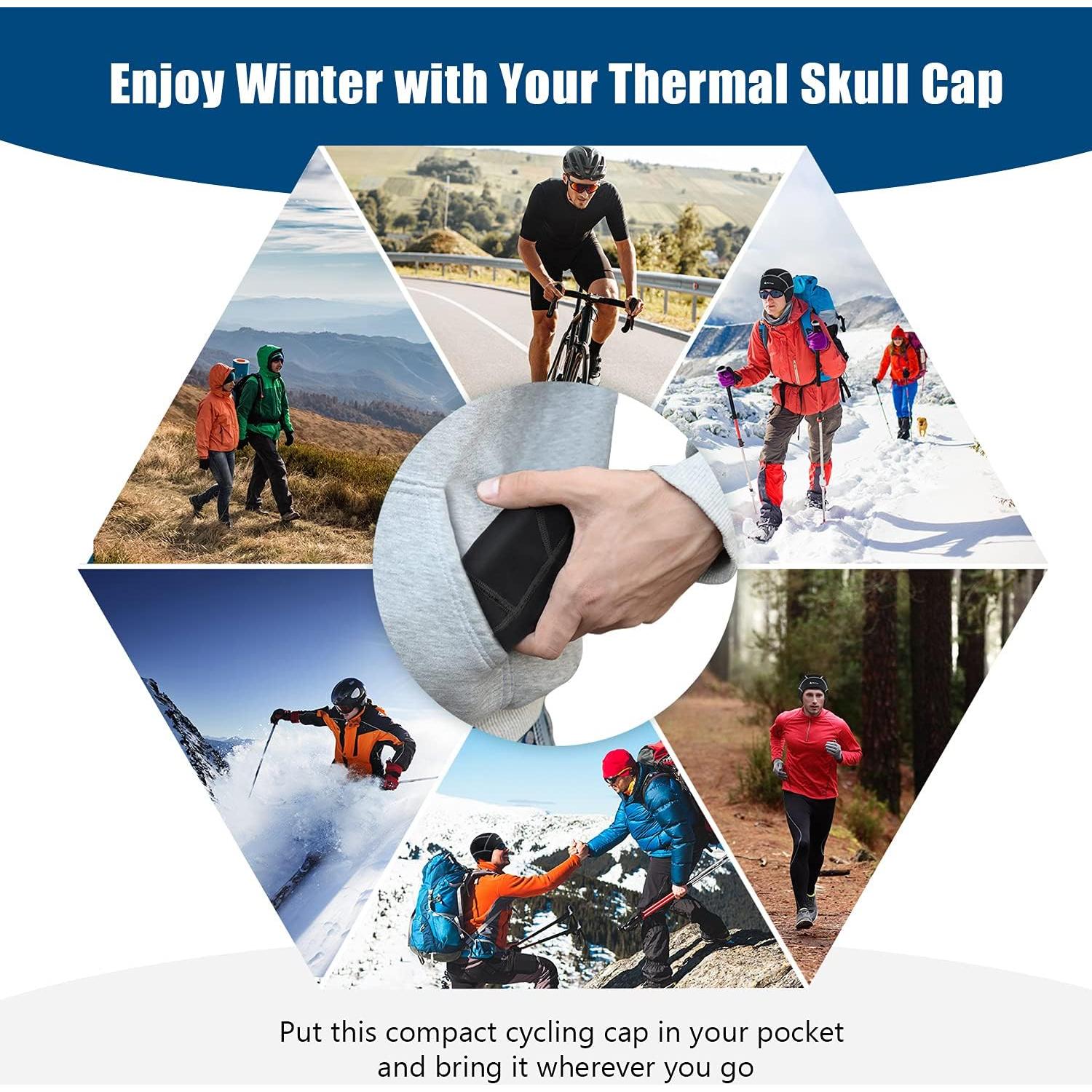 Gorro Térmico HIKENTURE para Casco Invierno Unisex Negro