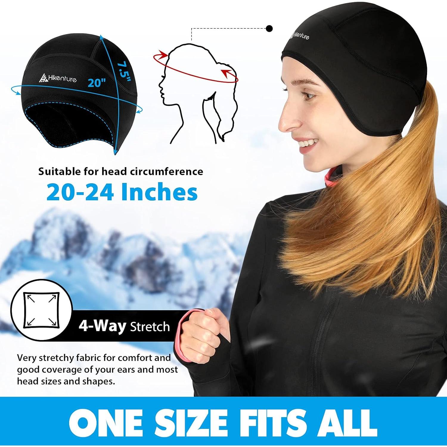 Gorro de Esqueleto Térmico para Mujeres Hikenture - Negro