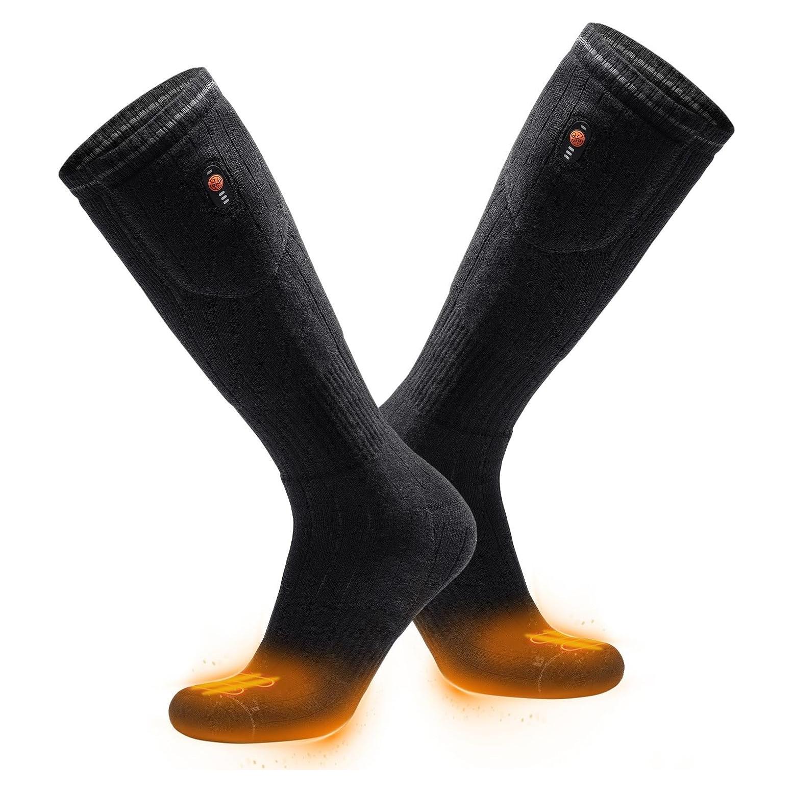 Calcetines Calentados Eléctricos ORORO Mediano Negro con Batería