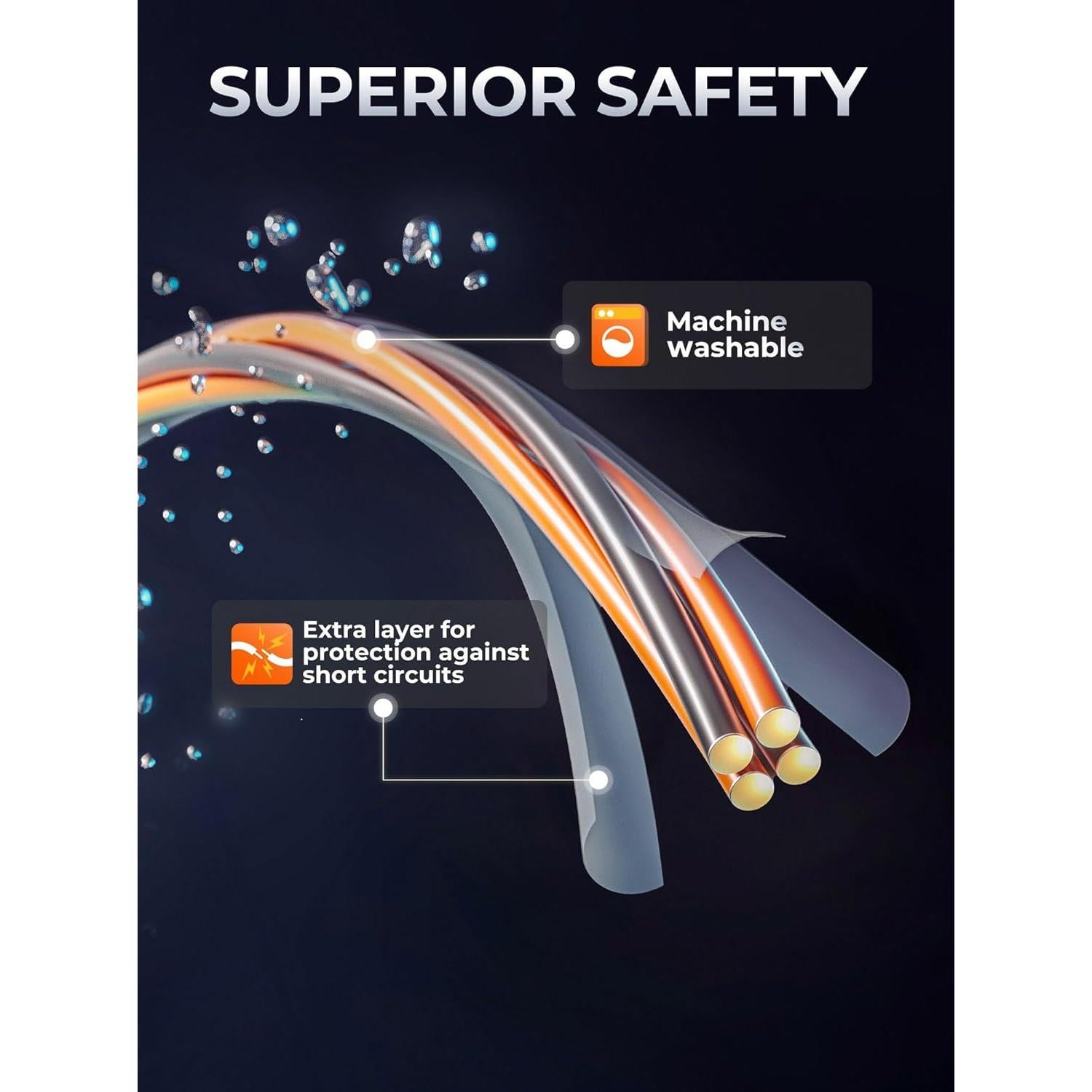 Calcetines Calentados Eléctricos ORORO Mediano Negro con Batería