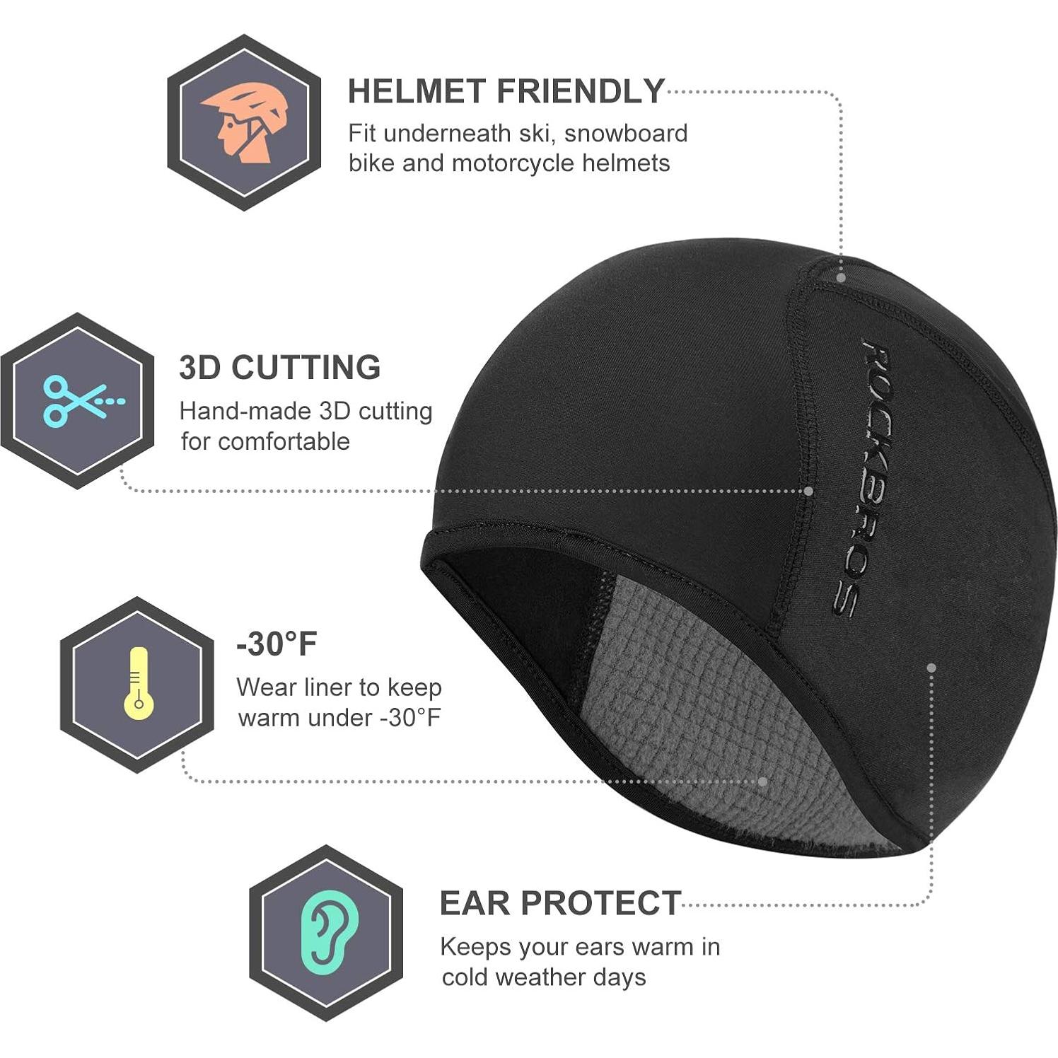 Gorro Térmico ROCKBROS para Climas Fríos - Unisex, Negro