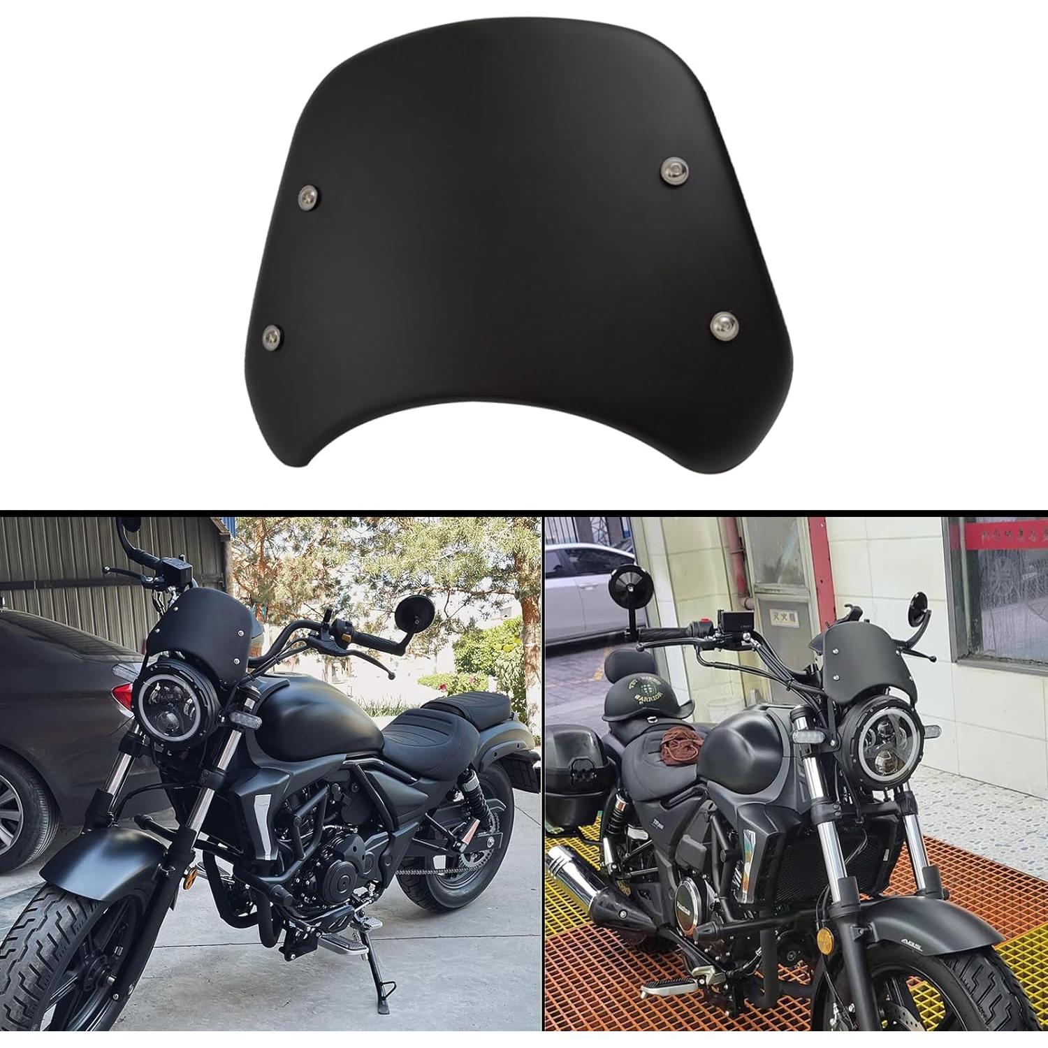 Deflector de Viento Universal para Motocicleta HP02FD-B 5-7" Negro