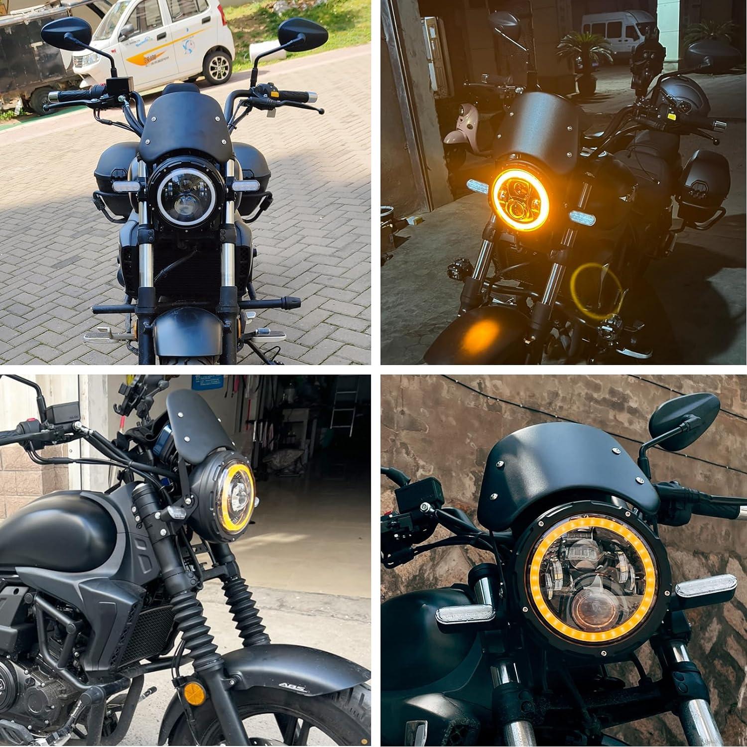 Deflector de Viento Universal para Motocicleta HP02FD-B 5-7" Negro