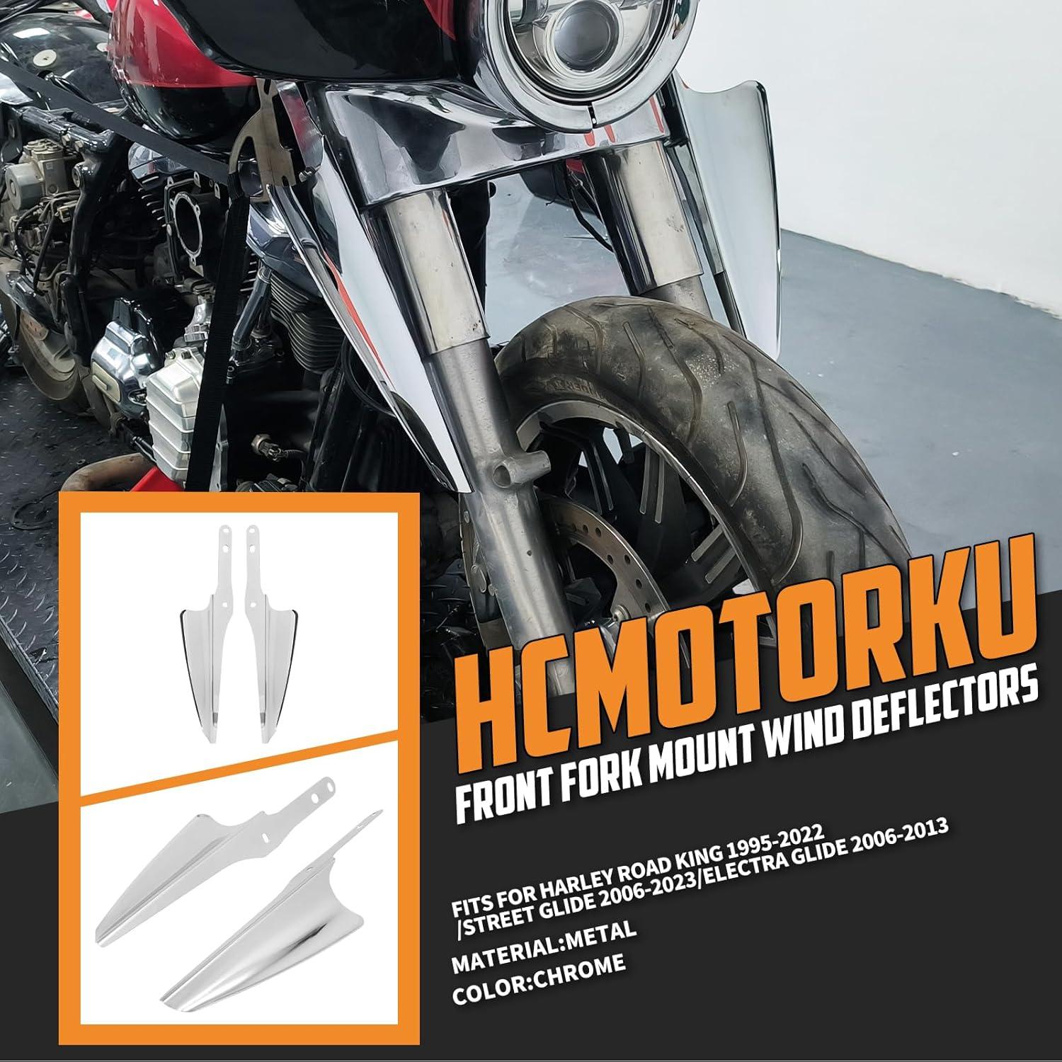 Deflectores de Viento Cromo HCmotorku para Harley 1995-2024