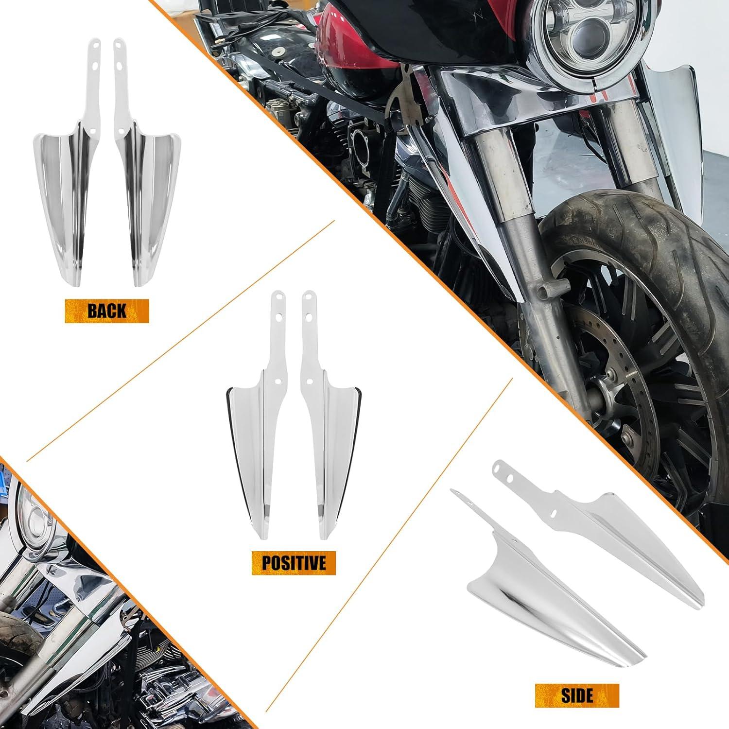 Deflectores de Viento Cromo HCmotorku para Harley 1995-2024