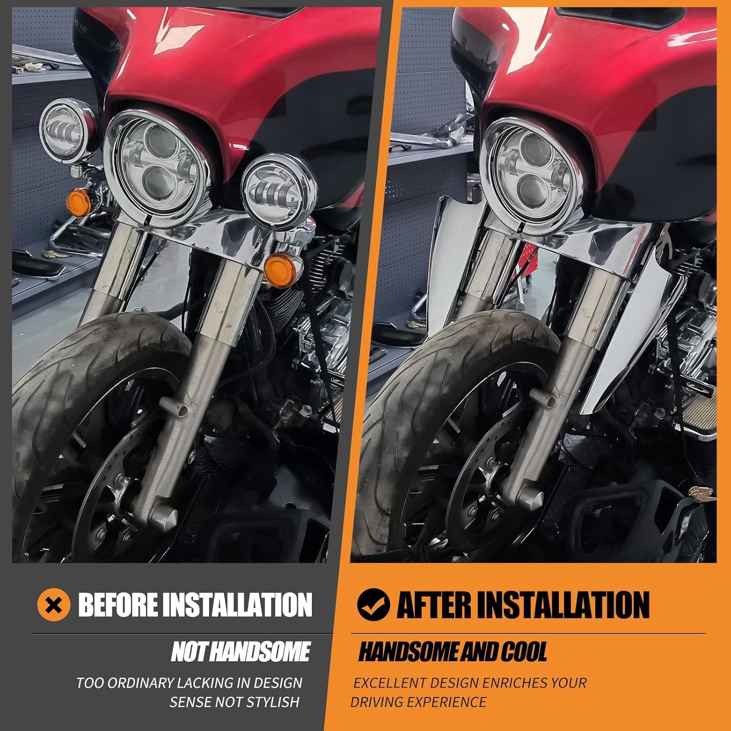 Deflectores de Viento Cromo HCmotorku para Harley 1995-2024