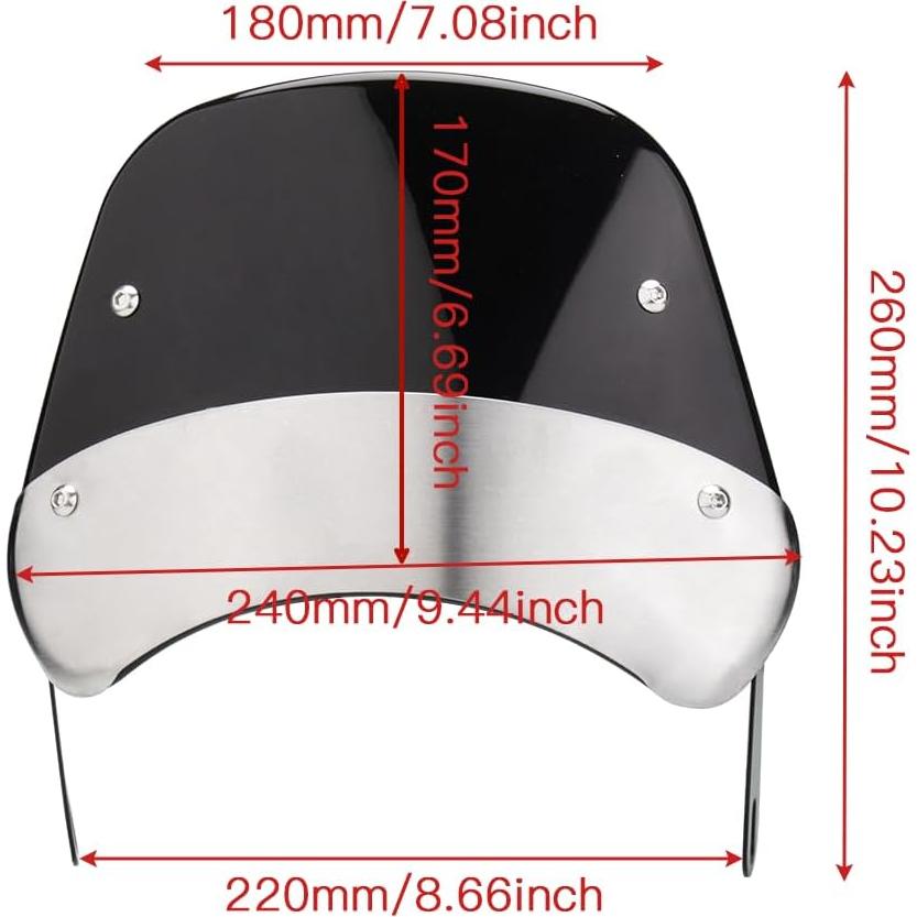 Deflector de Viento Universal KICRY para Motocicleta 24x19cm