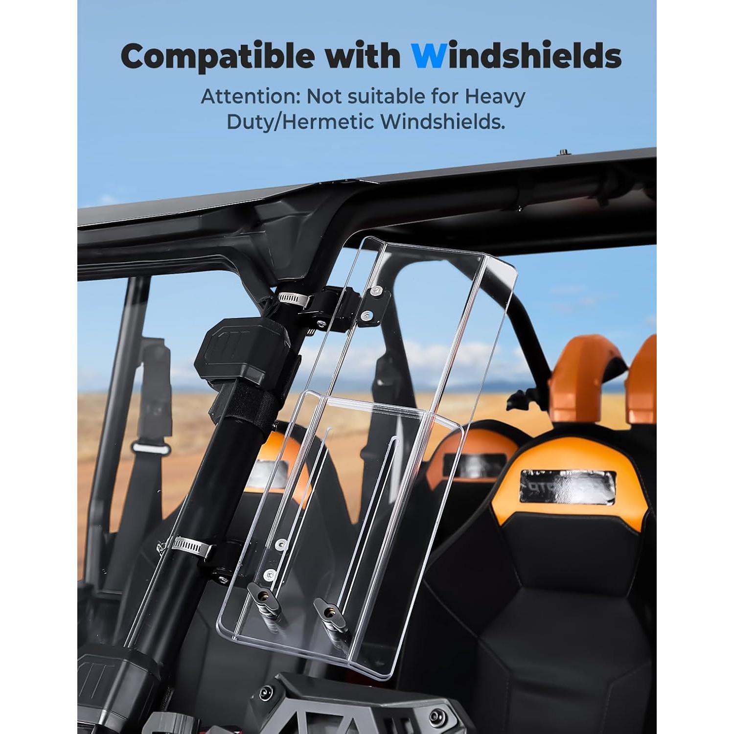 Kit Deflector de Viento KEMIMOTO para UTVs - 2 Piezas Ajustables