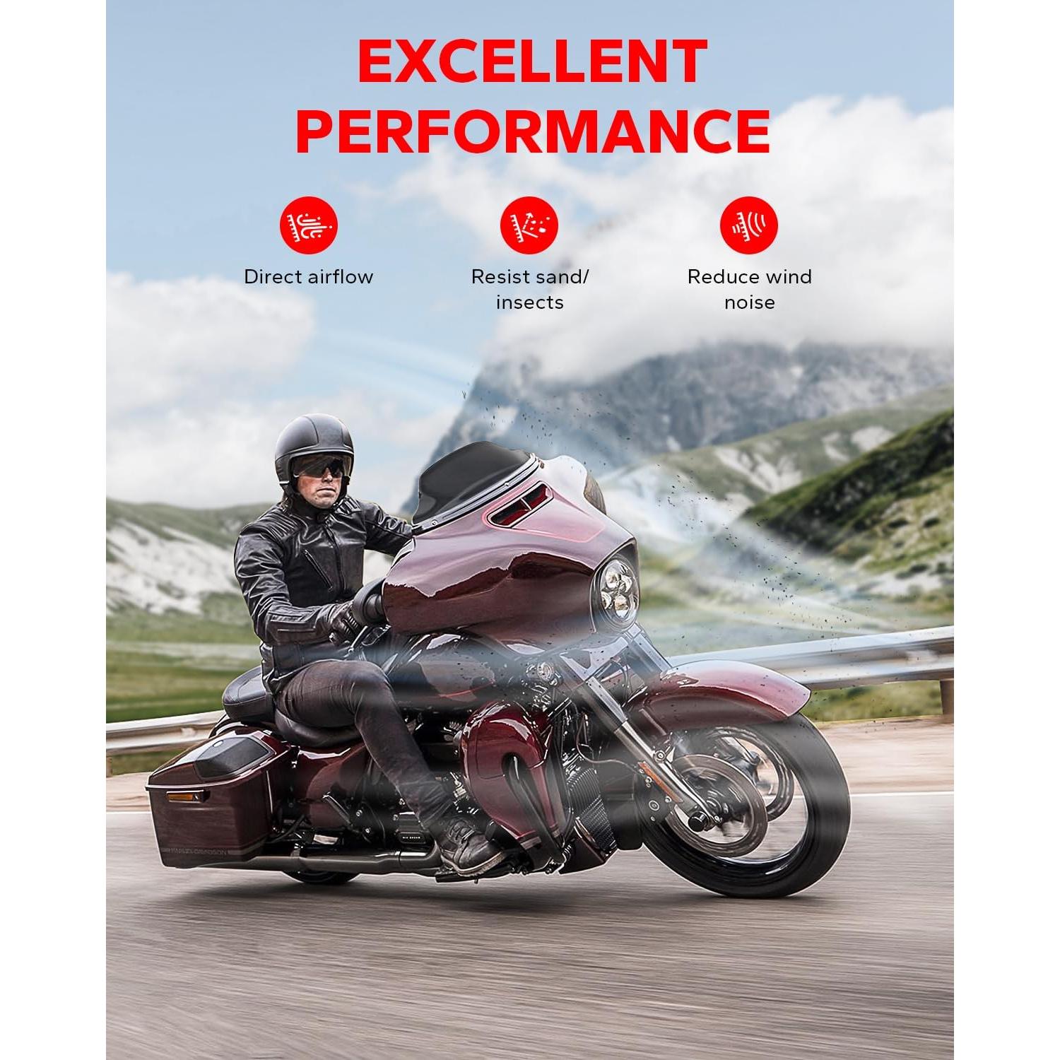 Parabrisas Negro 7" Amazicha para Harley Davidson 2014-2023