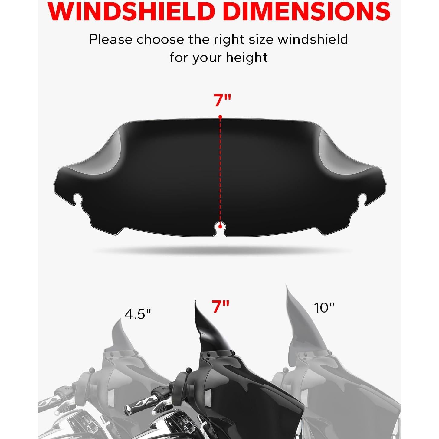 Parabrisas Negro 7" Amazicha para Harley Davidson 2014-2023