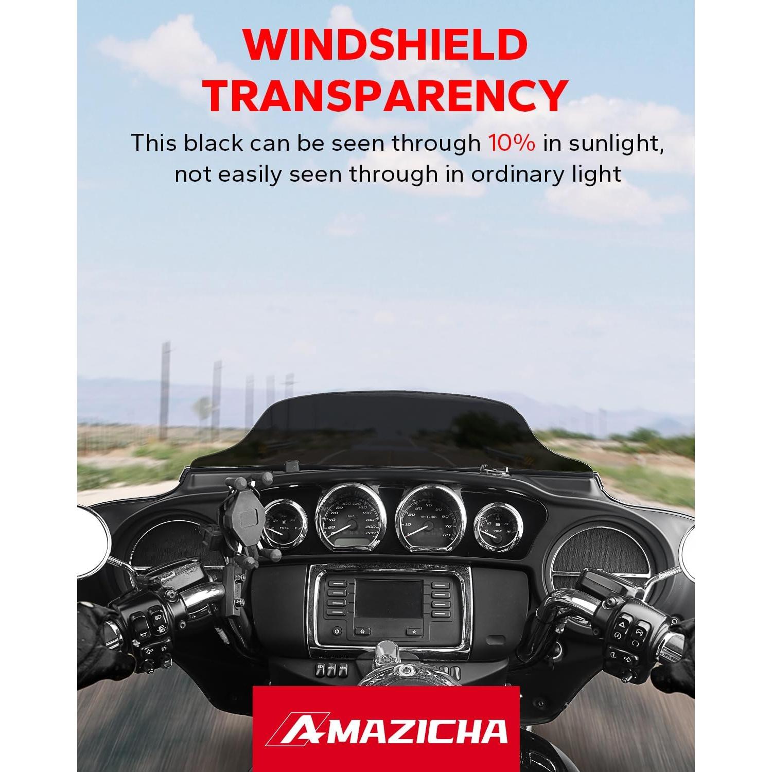 Parabrisas Negro 7" Amazicha para Harley Davidson 2014-2023