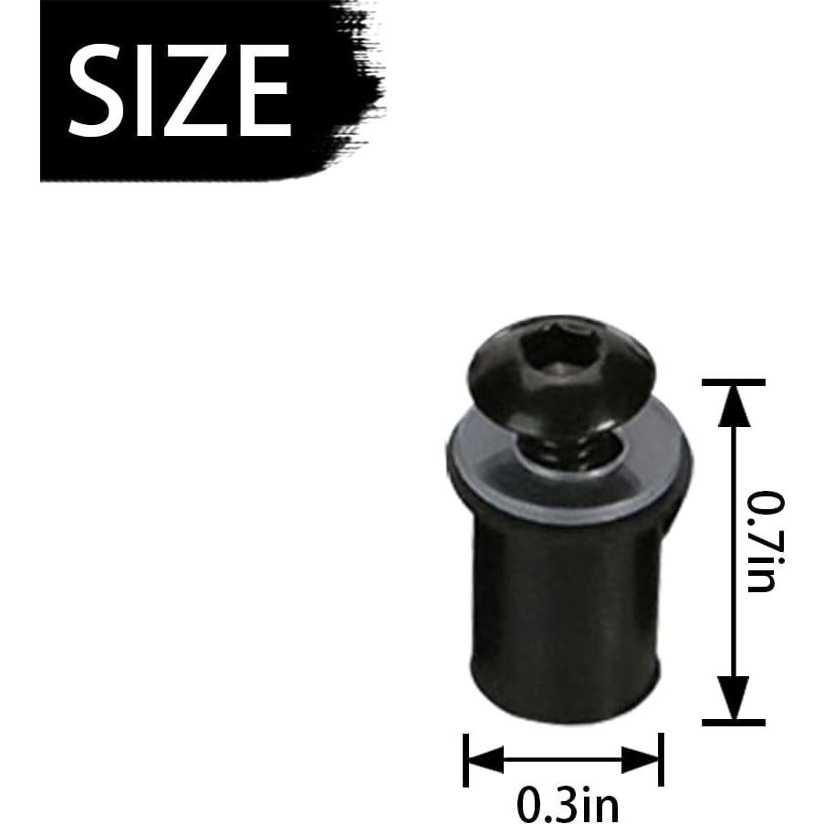 Kit de Tornillos para Parabrisas BELOMI 10 Piezas Aluminio Negro