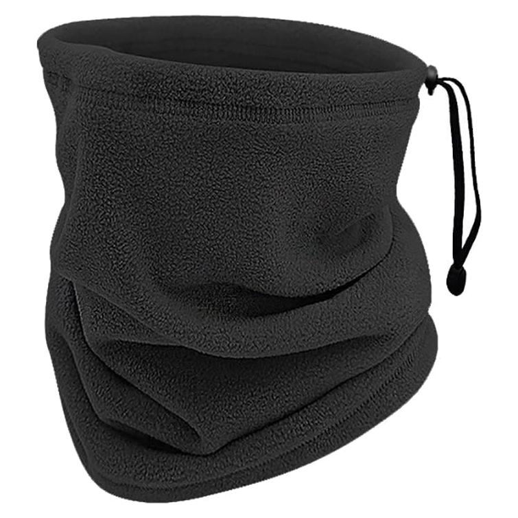 Calentador de Cuello Forro Polar UUYYEO Negro 30x28 cm
