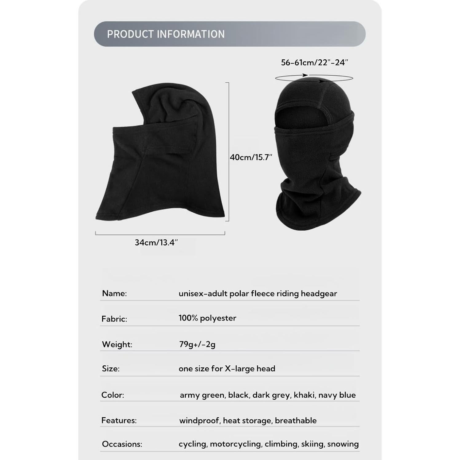 Gorro de Forro Polar Cálido LLmoway Unisex Ajustable