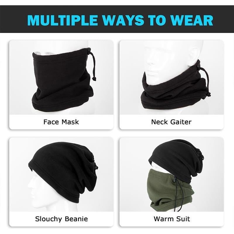 Calentador de Cuello de Invierno Forro Polar Unisex Negro Marrón