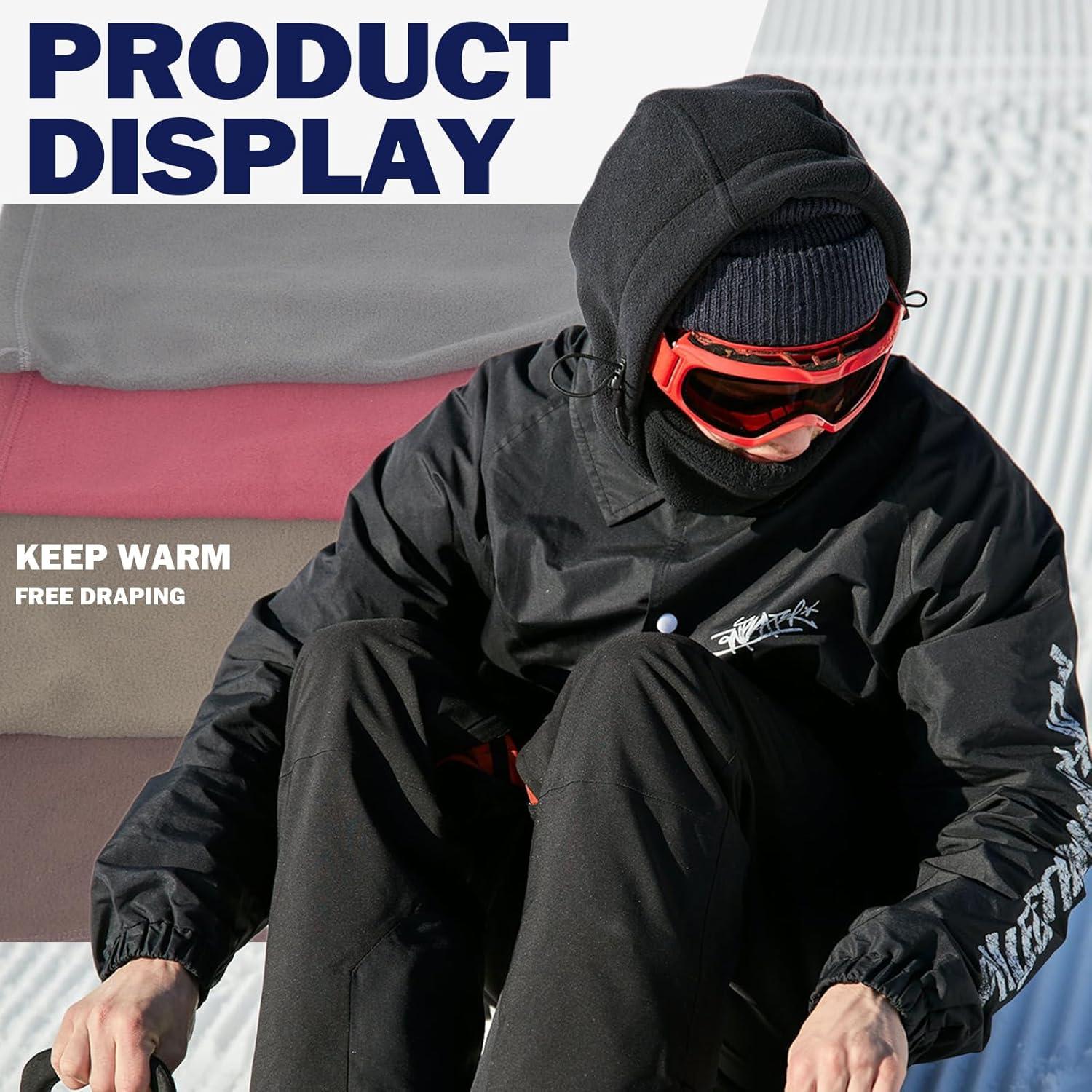 Calentador de Cuello de Invierno Forro Polar Unisex Negro Marrón