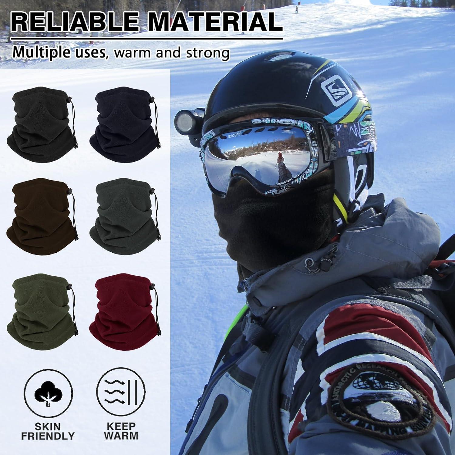 Calentador de Cuello de Invierno Forro Polar Unisex Negro Marrón