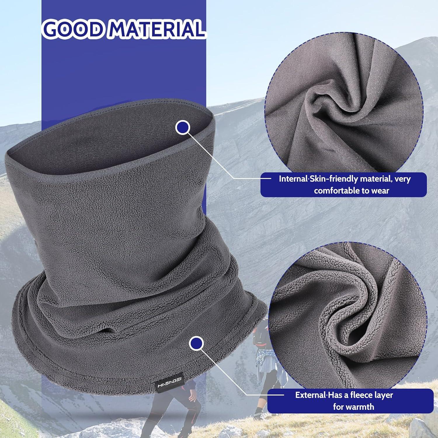 Gaiter de Cuello Polar Gris para Deportes al Aire Libre Unisex