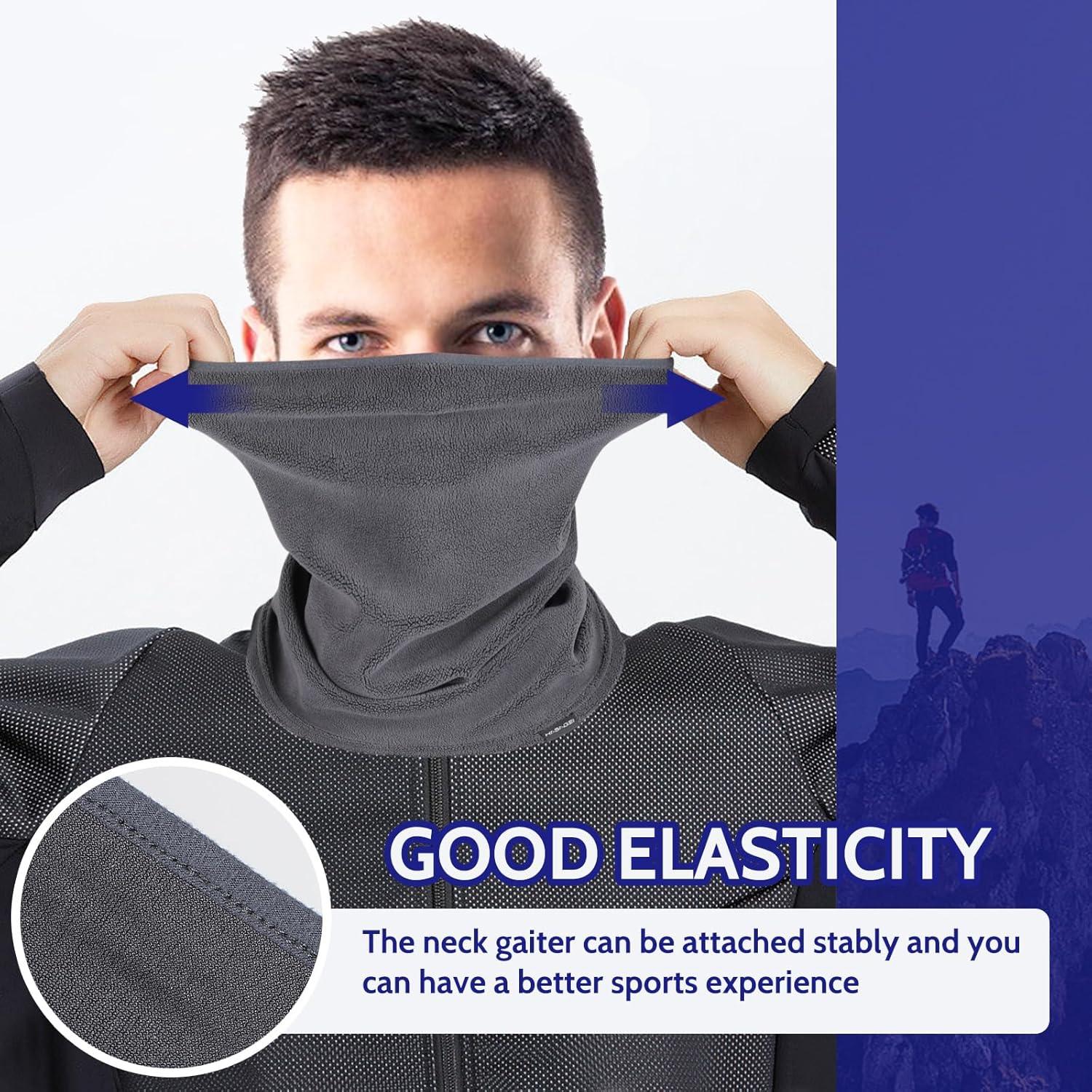 Gaiter de Cuello Polar Gris para Deportes al Aire Libre Unisex