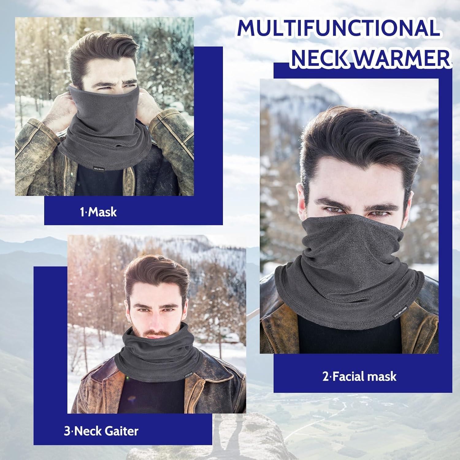 Gaiter de Cuello Polar Gris para Deportes al Aire Libre Unisex