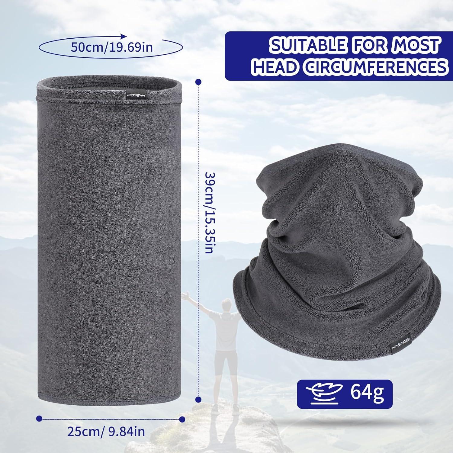 Gaiter de Cuello Polar Gris para Deportes al Aire Libre Unisex