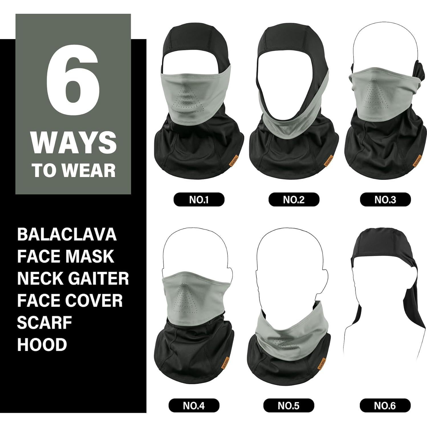 Máscara Balaclava Invierno Sukeen Gris Transpirable Unisex