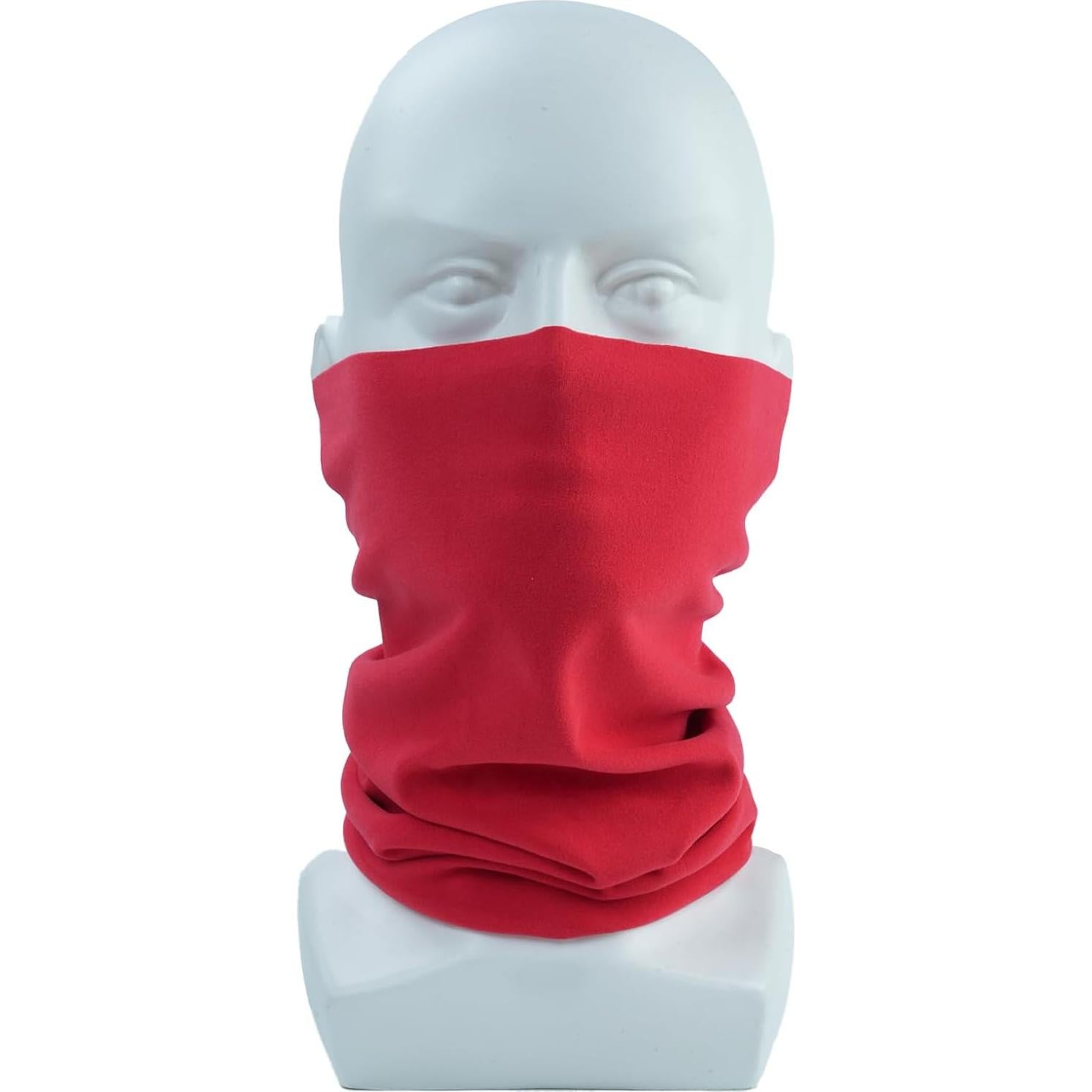 Calentador de Cuello Sheverch Doble Capa Unisex Rojo