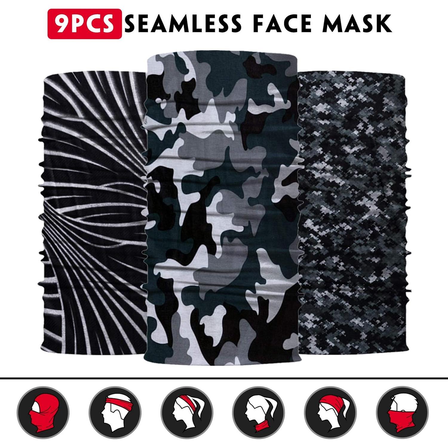 Gaiter de Cuello Venswell 6 Piezas Multifuncional para Hombres y Mujeres