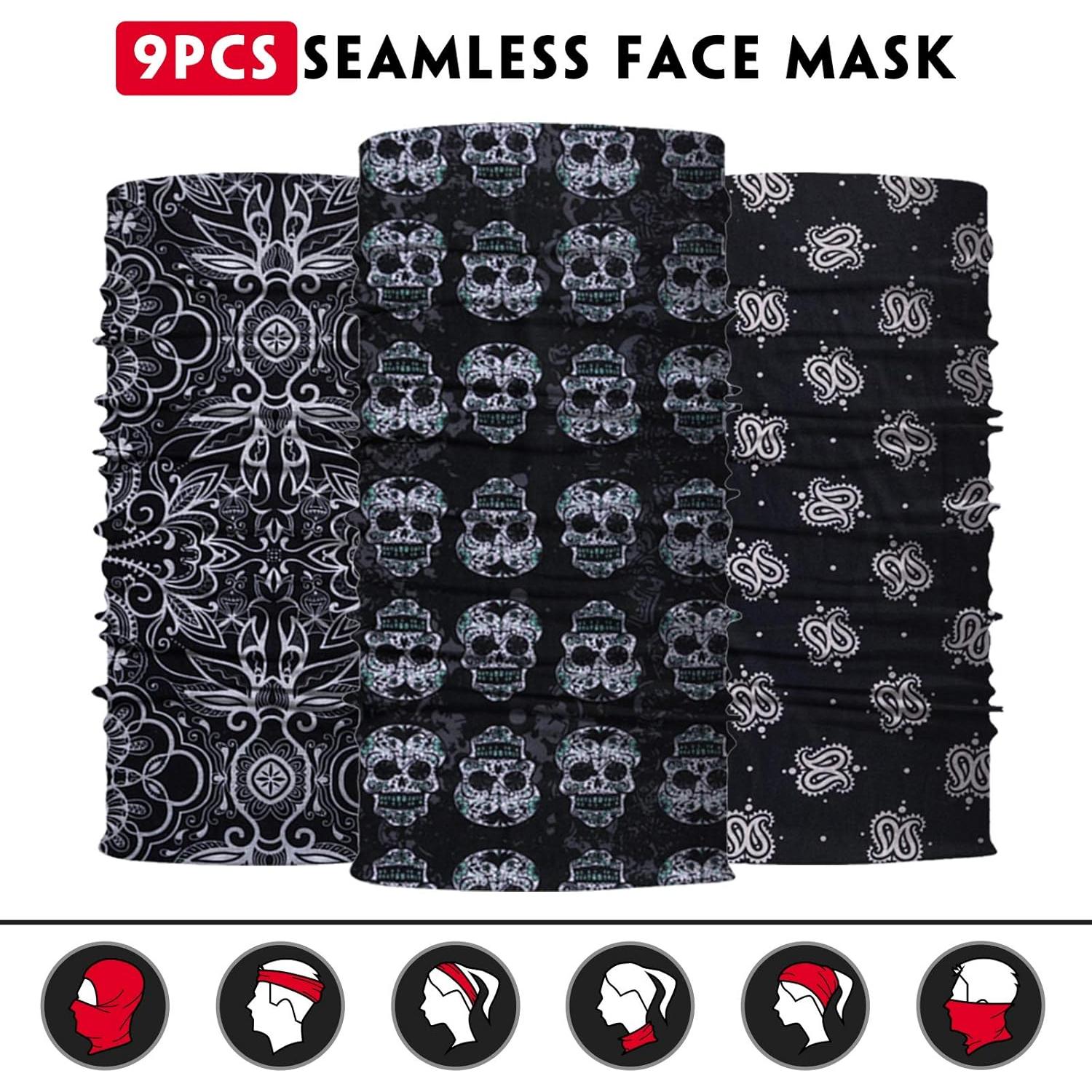 Gaiter de Cuello Venswell 6 Piezas Multifuncional para Hombres y Mujeres