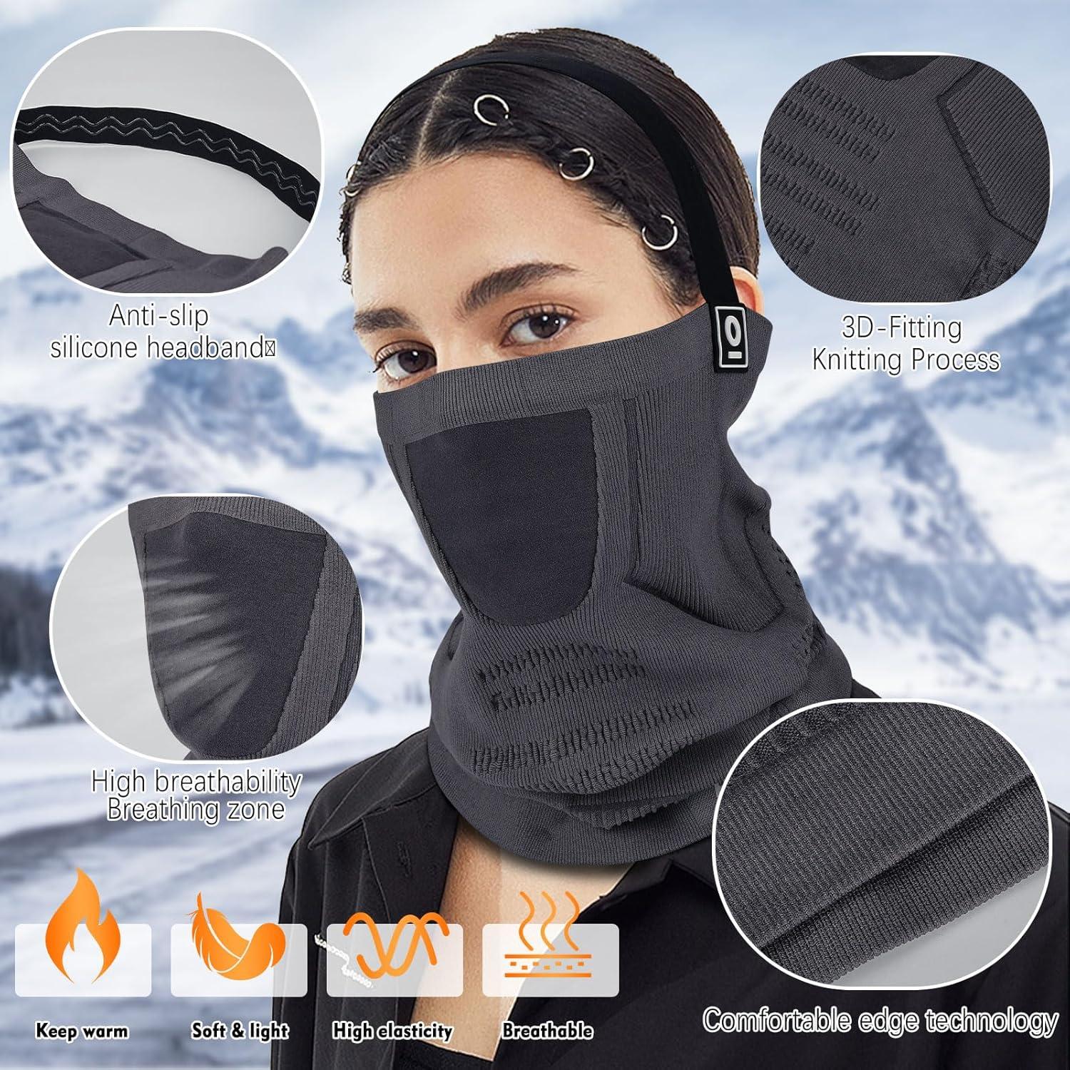 Gaiter de Cuello Invierno YANIKY Gris con Banda Antideslizante