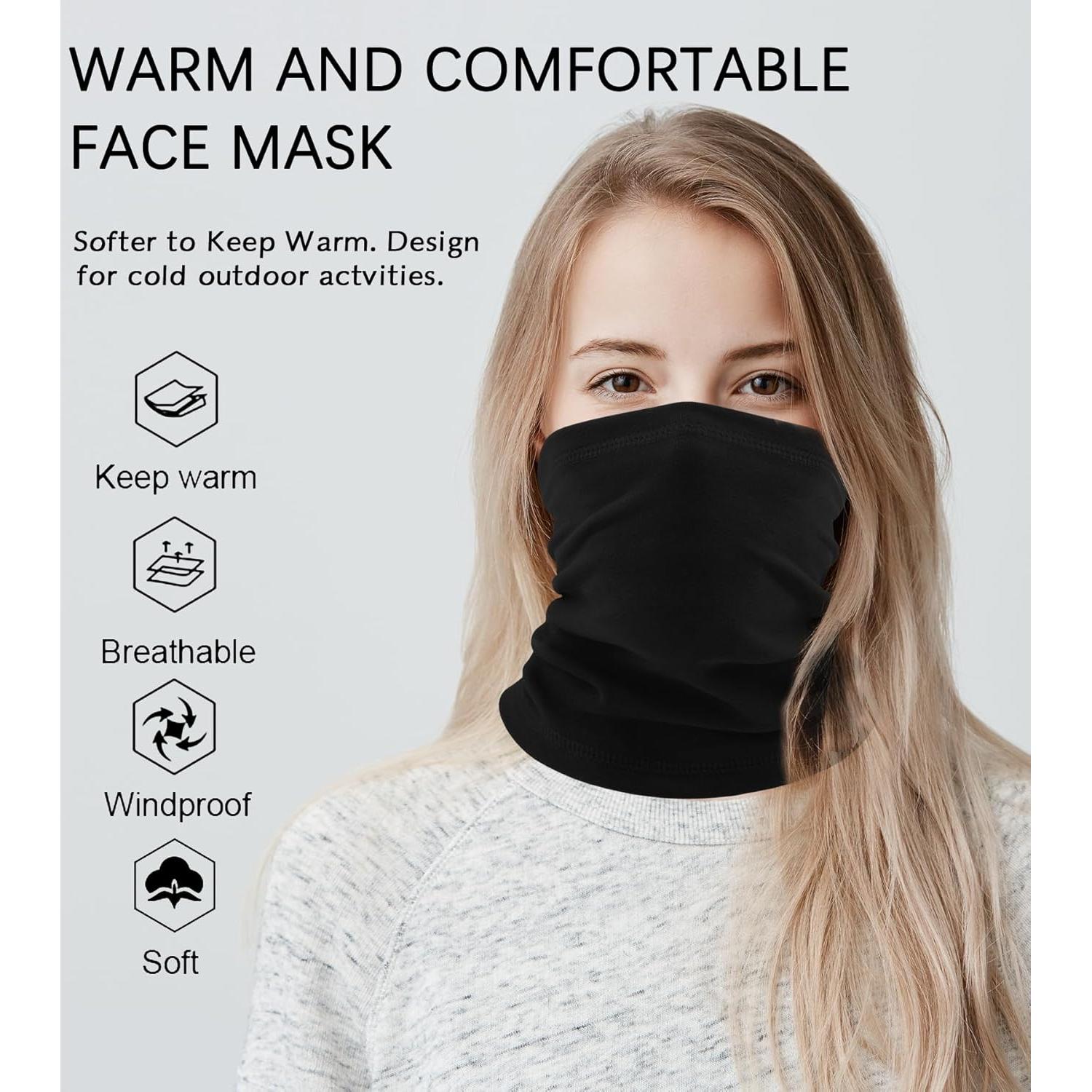 Calentador de Cuello GoxRunx Fleece Negro Unisex 25x40 cm