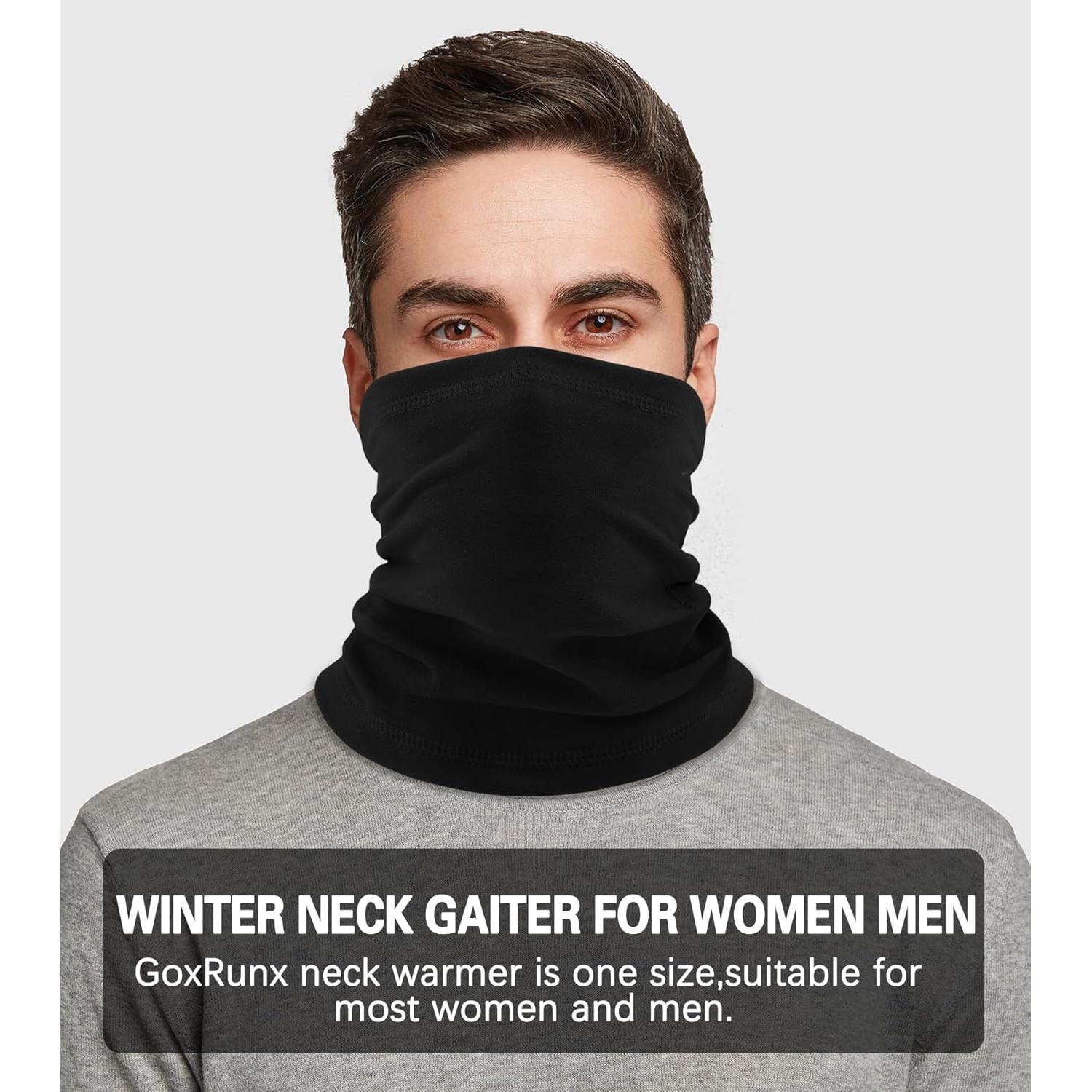 Calentador de Cuello GoxRunx Fleece Negro Unisex 25x40 cm