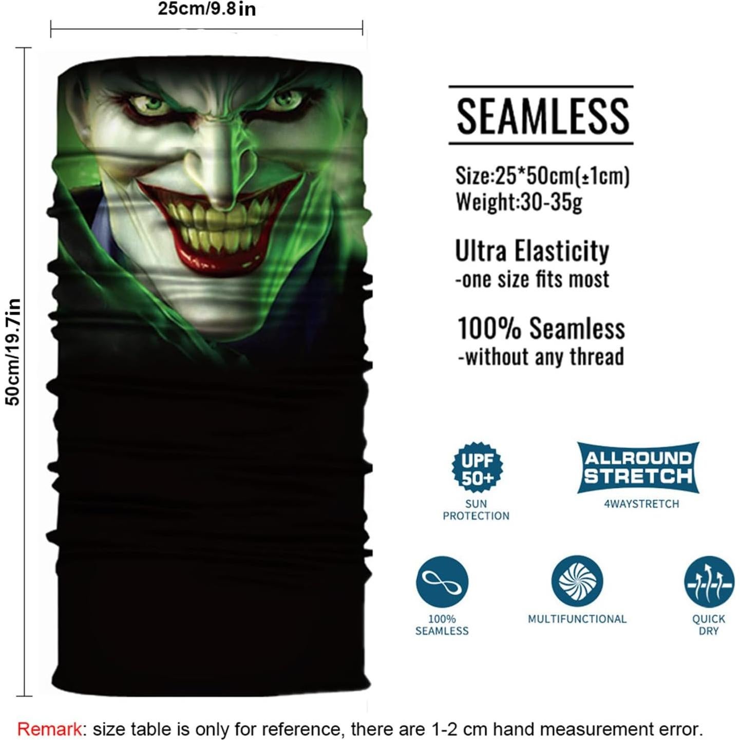 8 Bufandas Multifuncionales Negras para Motocicleta y Deportes