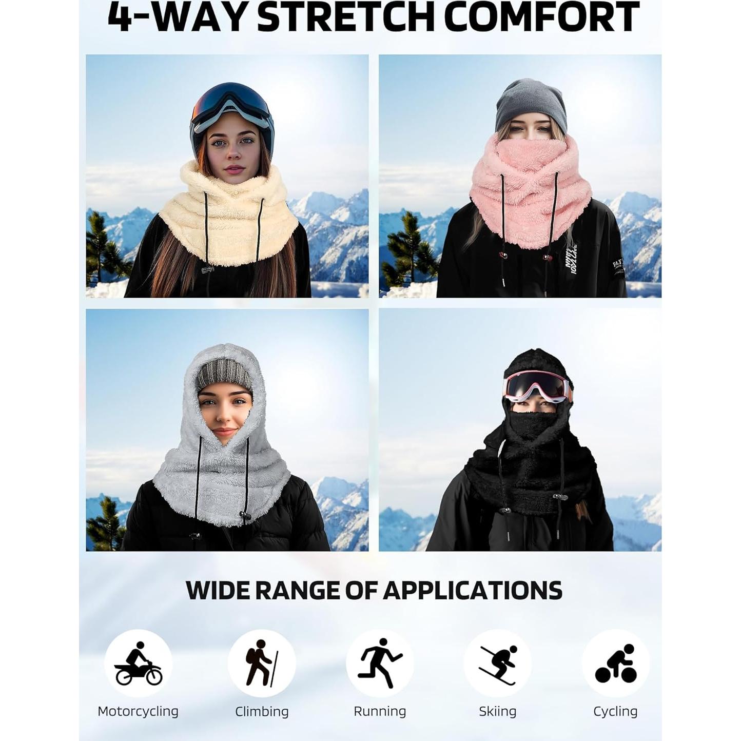 Mascarilla Balaclava de Forro Polar para Hombres y Mujeres - Negro