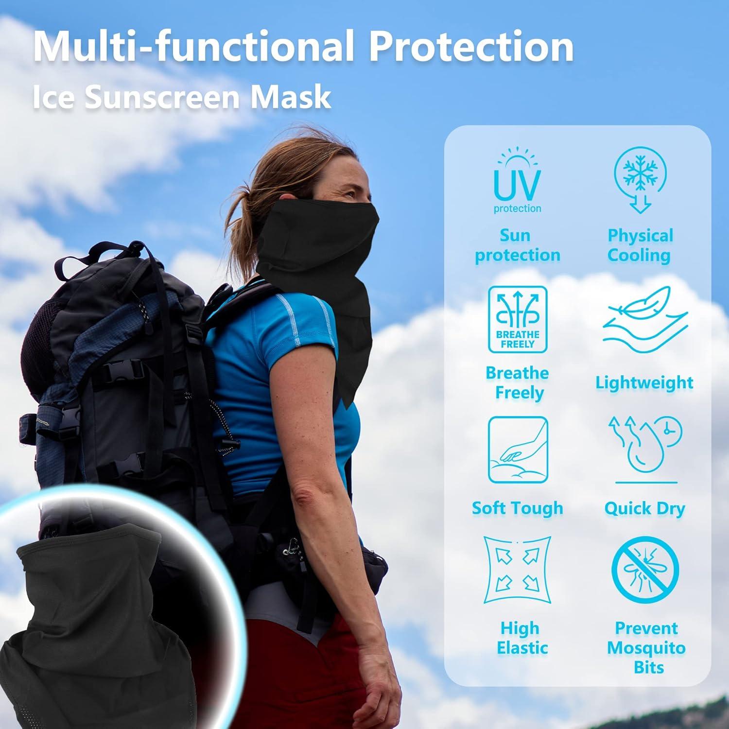 Bufanda Gaiter Balaclava UV Unisex Negro Secado Rápido