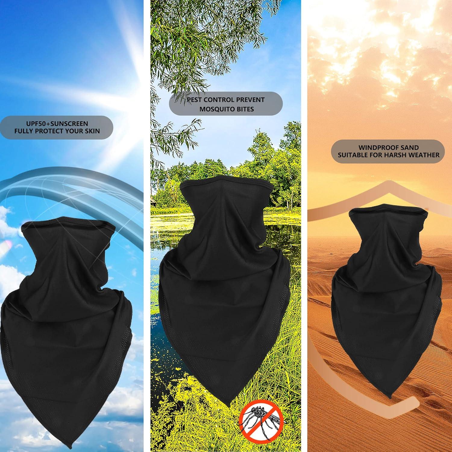 Bufanda Gaiter Balaclava UV Unisex Negro Secado Rápido