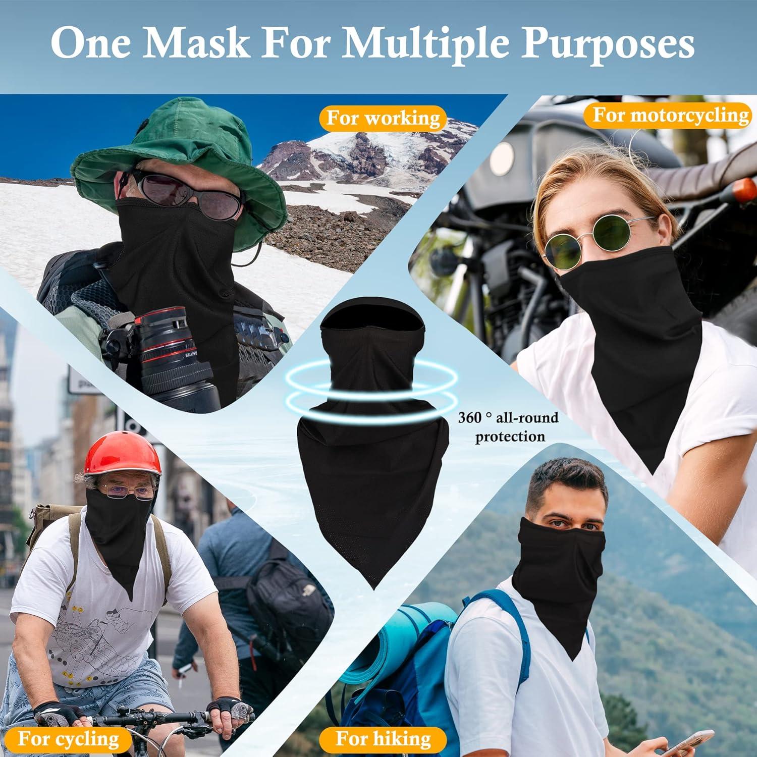 Bufanda Gaiter Balaclava UV Unisex Negro Secado Rápido