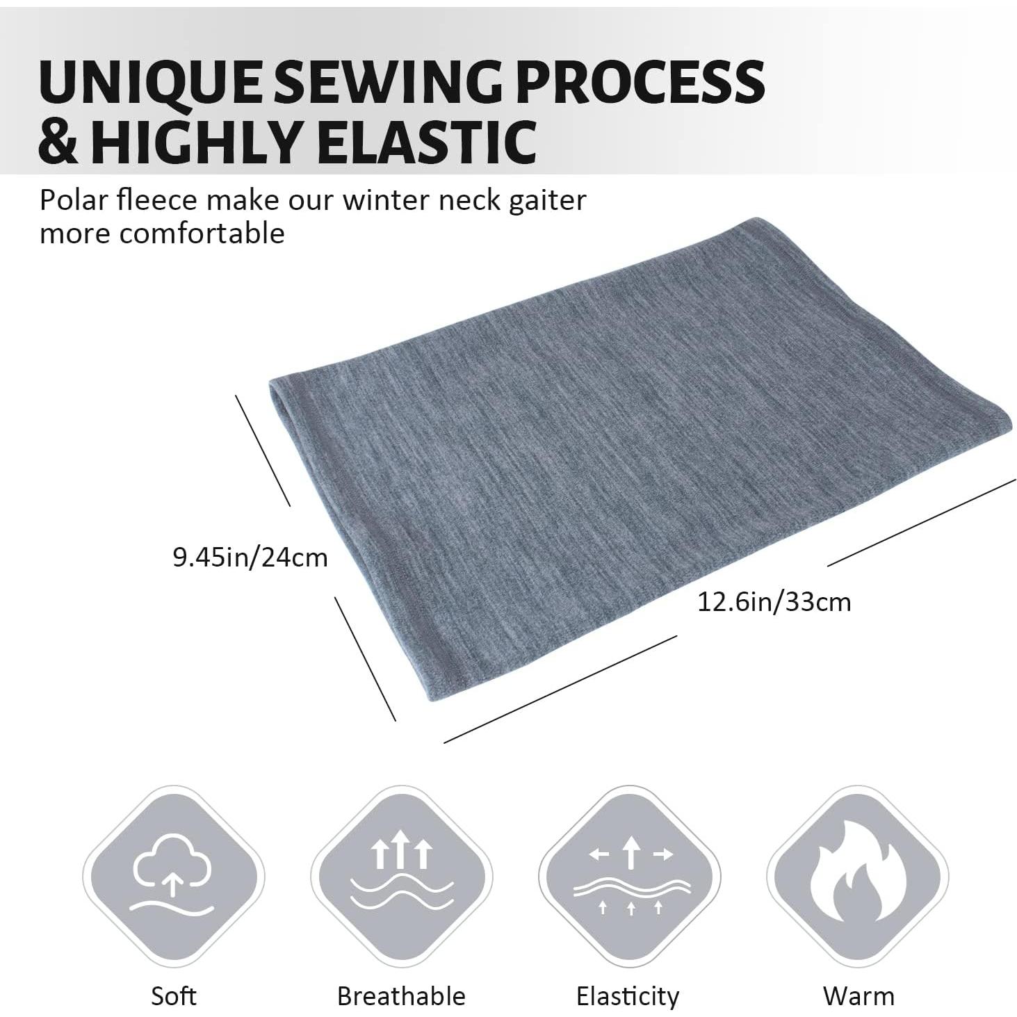 Calentador de Cuello Unisex Polar a Prueba de Viento 4 Piezas