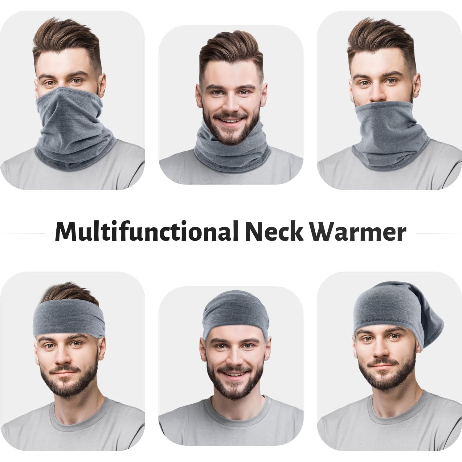 Calentador de Cuello Unisex Polar a Prueba de Viento 4 Piezas