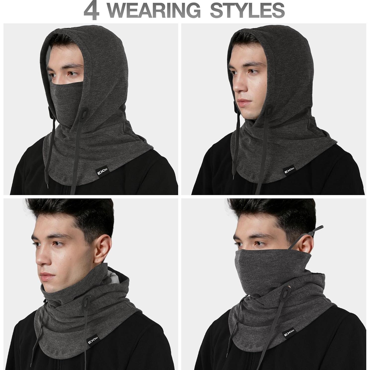 Mascarilla Balaclava 4-en-1 EXski Gris Jaspeado Invierno