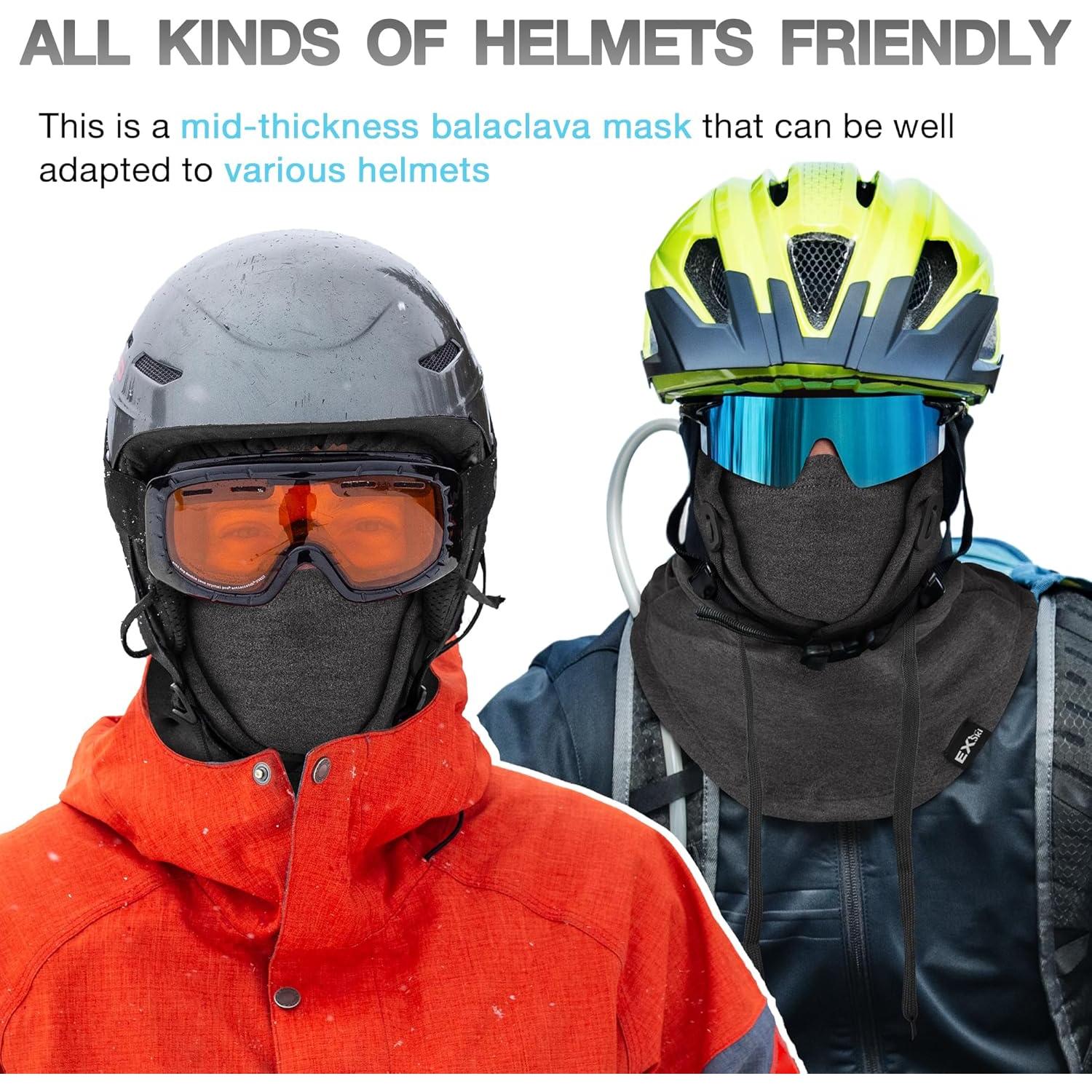 Mascarilla Balaclava 4-en-1 EXski Gris Jaspeado Invierno